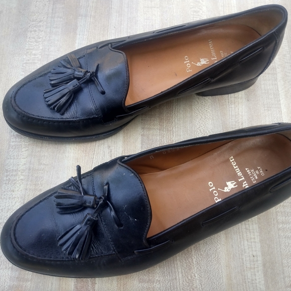 Ralph Lauren Mens Italy Tassel Black Slipon Loafer Size 8.5D (0001) - Picture 4 of 10